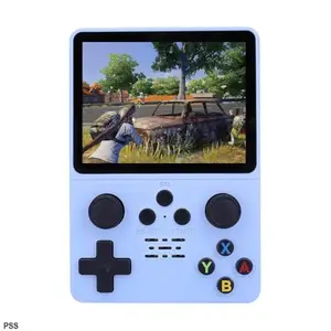 PSS R35S Retro Video Game Console 64GB Mini Handheld Gameboy Built in 8000+ Classic Games + PSP Games 3.5-inch IPS Screen Dual 3D Joystick - Off Blue