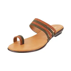 Mochi Women Tan Velvet Sandals 3-UK (36 EU) (32-1092)