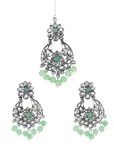 ANURADHA PLUS® Silver Finish Combo Set For Women|Long Fancy Earrings|Traditional Earrings For Women