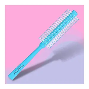 Scarlet Line Professional Medium Round Hair Brush for Men n Women with Anti Slip Handle, Ball Tip Nylon Bristles Round Brush for Hair Styling_Blue