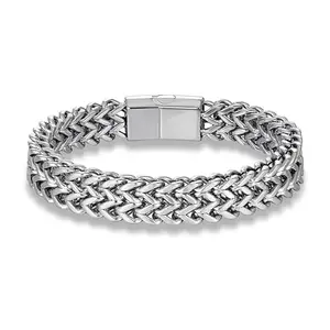 STYLE KRAFT-Jewellery Silver Bracelet For Men Stainless Steel Double Layered Charm Bracelets For Men Magnetic Bracelet For Boys Love Gifts For Mens Silver Bracelet
