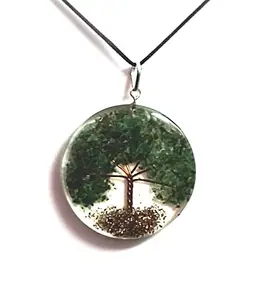 ASTROGHAR Green Jade Tree Of Life Crystal Chips in Orgonite Orgone pendant For Men And Women
