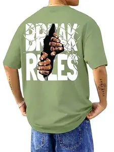 ENCIGER Men's Oversized Cotton T-Shirt Pack | Drop Shoulder Graphic Printed Casual Streetwear Combo | Baggy Hip-Hop Tshirts