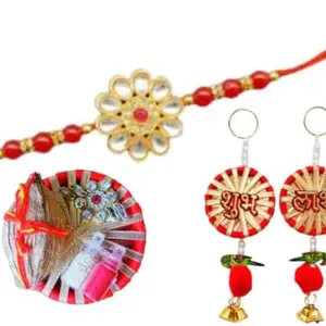 Traditional rakhi for bhai with thali and Subh-Labh@1