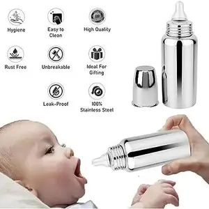 KINDAR CARE Baby's Silicone Feeding Bottle | Multicolor | Pack of 1 | 200 Ml