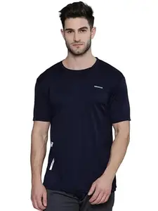 Sirhana_ Printed Stylish Fashionable Solid Polo Neck Half Sleeve Lycra T Shirt | Men's Regular Fit Tshirts | Blue Color t Shirt Size XL