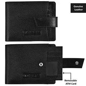 Khyati sales Black Bi-Fold Genuine Leather 6 ATM Removable Card Slots Wallet for Men WL502-C