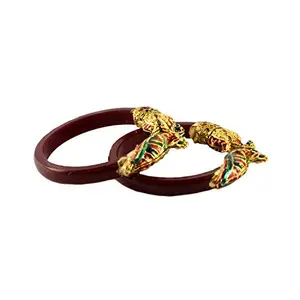 MAYA FASHION Maroon Gold Platted Acrylic-Brass Bangle With Very Extra Large Size Elegant Extra Large Size Bangle | Perfect Fit for Plus Size banglesTrendy and Comfortable Fit for woman and girls | (Sku-ban997)
