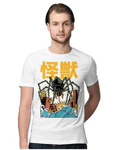 Men's Regular Fit T-Shirt Giant Spider Kaiju 100% Cotton T-Shirt White; _GIASPIKMEN-White S Men Round_bz