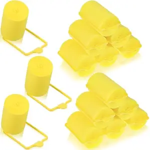 APOEM 12 Pieces Sponge Hair Rollers Large Soft Foam Hair Styling Curlers 40 mm Large Size Hairdressing Curlers for Women and Kids (Yellow,1.4 x 2.6 Inches) (yellow)