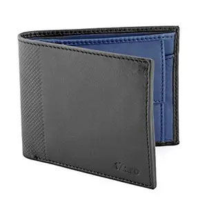 tZaro Leather Men's Wallet (Black and Blue)