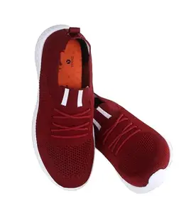 Women's Maroon Casual Lightweight Breathable Shoes 4 UK