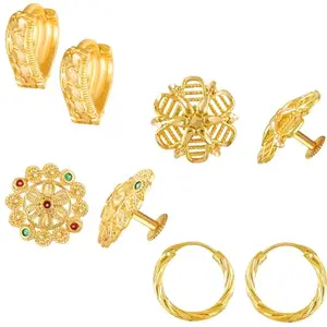 VFJ VIGHNAHARTA FASHION JEWELLERY Vighnaharta Golden Alloy Stud Earrings Combo Set(Sales Package-4 Pair Earrings)[VFJ1474-1431-1434-1435ERG]
