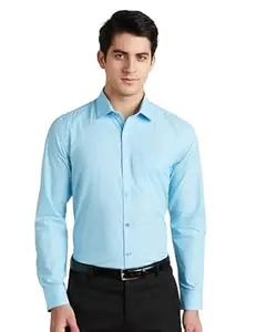Amazon Brand - Symbol Men's Cotton Rich Formal Shirt | Plain | Full Sleeve - Regular Fit (Available in Plus Sizes)
