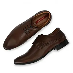 VALENTINO Leather Men's Lace-Up Formal Shoes Breathable | Lightweight | Running Shoes with Comfort Sole | Tan | Size-10