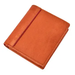 FOXYFOOT Men Casual Tan Genuine Leather Wallet - Regular Size (6 Card Slots)
