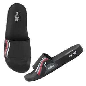 URJO GLIDER Men's Sliders/Slippers Lightweight Super Flexible Arch Support Durable Anti Skid & Stylish Dailywear Sliders/Slippers for Men by Welcome M GLIDER-BLK_8