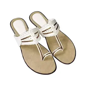 shubhsaanvi Stylish Casual Low Heel White Slipper for Girls and Women