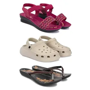 Women's Comfortable Sandal,Casual Lightweight Sandal for Everyday Wear | BT-(3-COMBO)-1934-OO1-O19-7-EURO-38