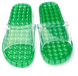 KRIVIDH Unisex Acupressure Shower Slippers with Massage Pebble Footbed, Non-Slip Quick Dry Hollow Grid Bathroom Slipper, Lightweight PVC Anti-Skid Bath Spa Slides for Men Women Indoor Outdoor Pool House Slippers