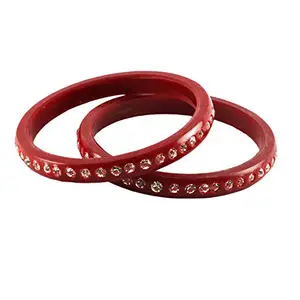 MAYA FASHION Red stone Acrylic Bangle With Very Extra Large Size Elegant Extra Large Size Bangle | Perfect Fit for Plus Size banglesTrendy and Comfortable Fit for woman and girls | (Sku-ban916)