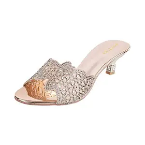 Metro Womens Beaded Chikoo Slip Ons (Size (5 UK (38 EU))