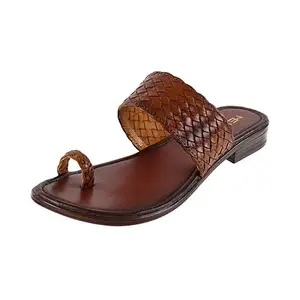 Metro Women's Brown Leather Fashion Sandals-6 UK (39 EU) (32-657)