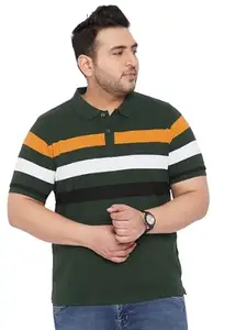 AUSTIVO Olive Plus Size Men's Polo Neck T-Shirt-4444A_4XL