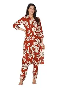 Women's Rayon Printed Co-Ord Set Kurta Pant Set