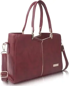 REEDOM FASHION Synthetic Leather Handbag for Women (Maroon) (RF1091)-BZ