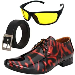 Vitoria Traditional Men/Boys Formal Shoes/Jutti/Ethenic Shoes/Party Shoes/Formal Shoes/Fashionable Sunglassess/Black Belt Combo (Numeric_9)