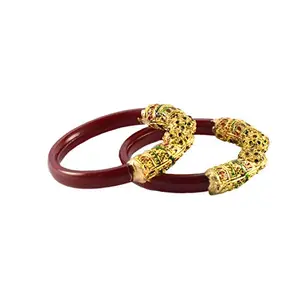 MAYA FASHION Red Gold Platted Acrylic-Brass Bangle With Very Extra Large Size Elegant Extra Large Size Bangle | Perfect Fit for Plus Size banglesTrendy and Comfortable Fit for woman and girls | (Sku-ban1003)