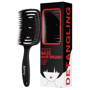 The bbosong lab Maze Hair Brush – Curved and Flexible Brush Head, Fast Drying, Detangling, for All Hair Types