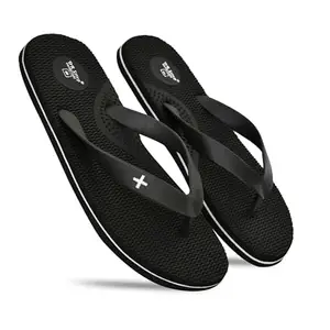 DR STTEP Orthopedic Flip Flops for Men – Anti-Slip, Arch Support, Lightweight Comfort Slippers – Casual Summer Sandals_Black_10_pack of 4