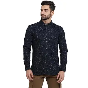 Royal Enfield Solid Cotton Regular Fit Mens Casual Shirt (A20SHAW20005BL005,Blue,Double XL)