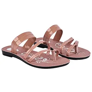 Aedee Casual Comfot flat Wedding Party Fashion Sandal For Women And Girls, Slip On Super Light weight Sandal & Non-Slippery Sandal For Women (PS_301_Peach)