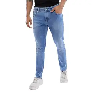 Spykar Men's Kano Slim Fit Mid-Rise Jeans (Ankle Length)