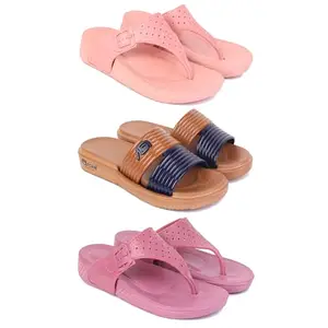 Trendy Open-Toe Sandals for Women – Soft Padded Footbed, Summer Wear | (COMBO-3)-1986-1981-1984-6-EURO-37