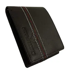 NEXA FASHION Men's Black Genuine Leather Wallet