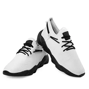 Global Rich Men's Stylish Fashionable Mesh Material Casual Sports Running Lace-Up Shoe Black 8 UK (42 EU) (693black8)