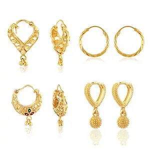 VFJ VIGHNAHARTA FASHION JEWELLERY Vighnaharta Elegant Twinkling Beautiful Gold Plated Clip on Bucket,basket Chand Bali and Screw Stud earring Combo valentine day gift valentineday gift for her gift for him gift for women gift for men love gift gifts ValentinesDay2023 for Women and Girls [VFJ1101-1114-1179-1317ERG]