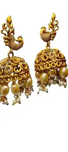 Golden Oxidised Fashionable Jhumka Earrings for Women and Girls