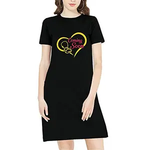 Stylish Women's Cotton Graphic Print Round Neck Half-Sleeve T-Shirt Pink