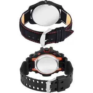 Neutron Valentine Analog-Digital Black and White Color Dial Men Watch - S101-BC27 (Pack of 2)