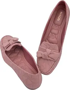 ANNGIRI Women's Premium Genuine Synthetic (PU) Casual Slip on Ballerinas Bellies Shoes Fashion Slipper JAN23 ANN T 110 Pink 36