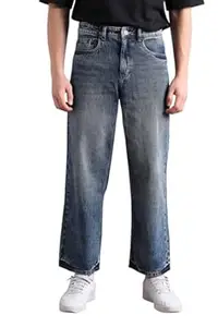 Hubberholme Men Cotton Washed Baggy Mid-Rise Jeans 11
