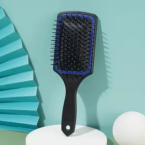 BlackBoss Paddle Brush With Comfortable Air Cushion Pad Anti-static Hypoallergenic Bristles detangles hair with ease suitable for all hair types For Men and Women (Blue)