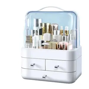 Oncarnival Cosmetic Storage Drawers Box Dust-Proof Desktop Makeup Organizer for Display Case with Handle | Make up Organiser for Bathroom|Dressing Table|Bed Room| Lip Stick Skincare Holder (Large)