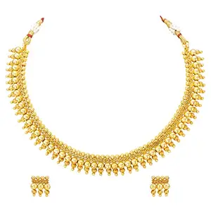 Peora Gold Plated Elegant Indian Traditional Choker Necklace with Earring Jewellery Set for Women Girls