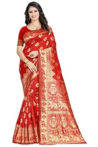 Shasmi Women's Banarasi Saree Pure Kanjivaram Silk Saree Soft new ladies 2026 Design Wear Pattu Sarees Latest Cotton Party Sari collections With Blouse Piece for Wedding sadi (SAM SAN 9016)